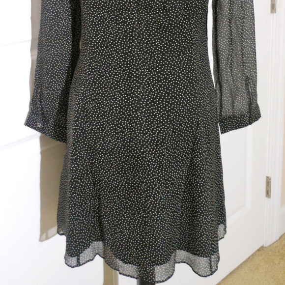 J CREW Long Sleeve Speckled Chiffon Dress 6P - Picture 6 of 7